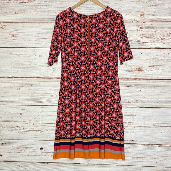 Taylor Geometric Floral Print Short Sleeve Shift Dress Sz 8 - Picture 8 of 12